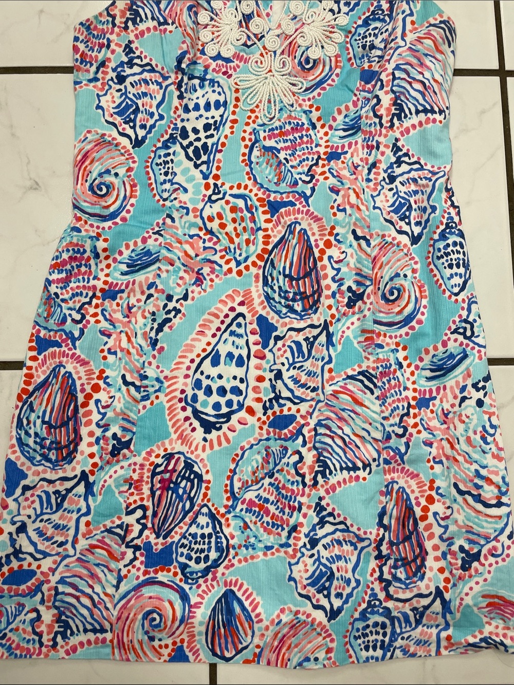 Lily Pulitzer 100% Cotton Gabby Mini Shift Dress in Shell Me About It Size 4 - Picture 8 of 15
